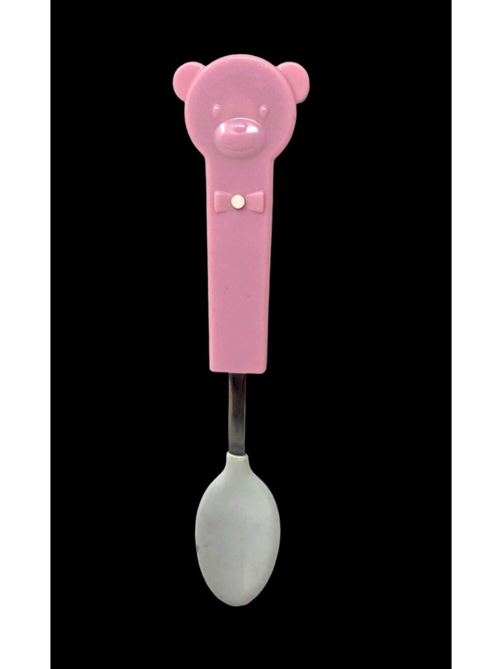 Vintage Pink Teddy Bear Child's Baby Feeding Spoon